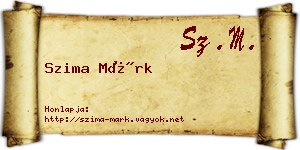 Szima Márk névjegykártya